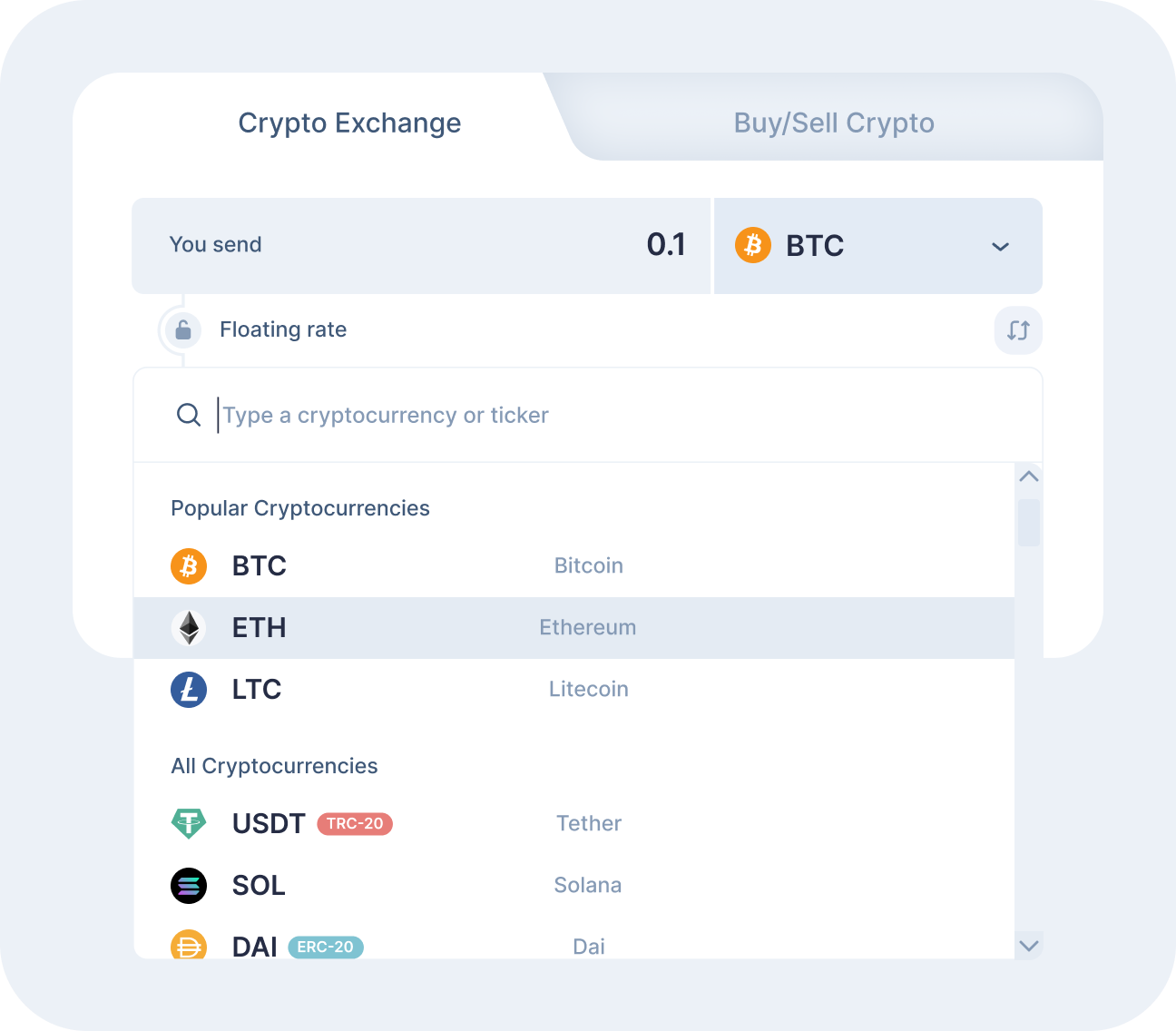 Step 1: Choose the crypto exchange pair